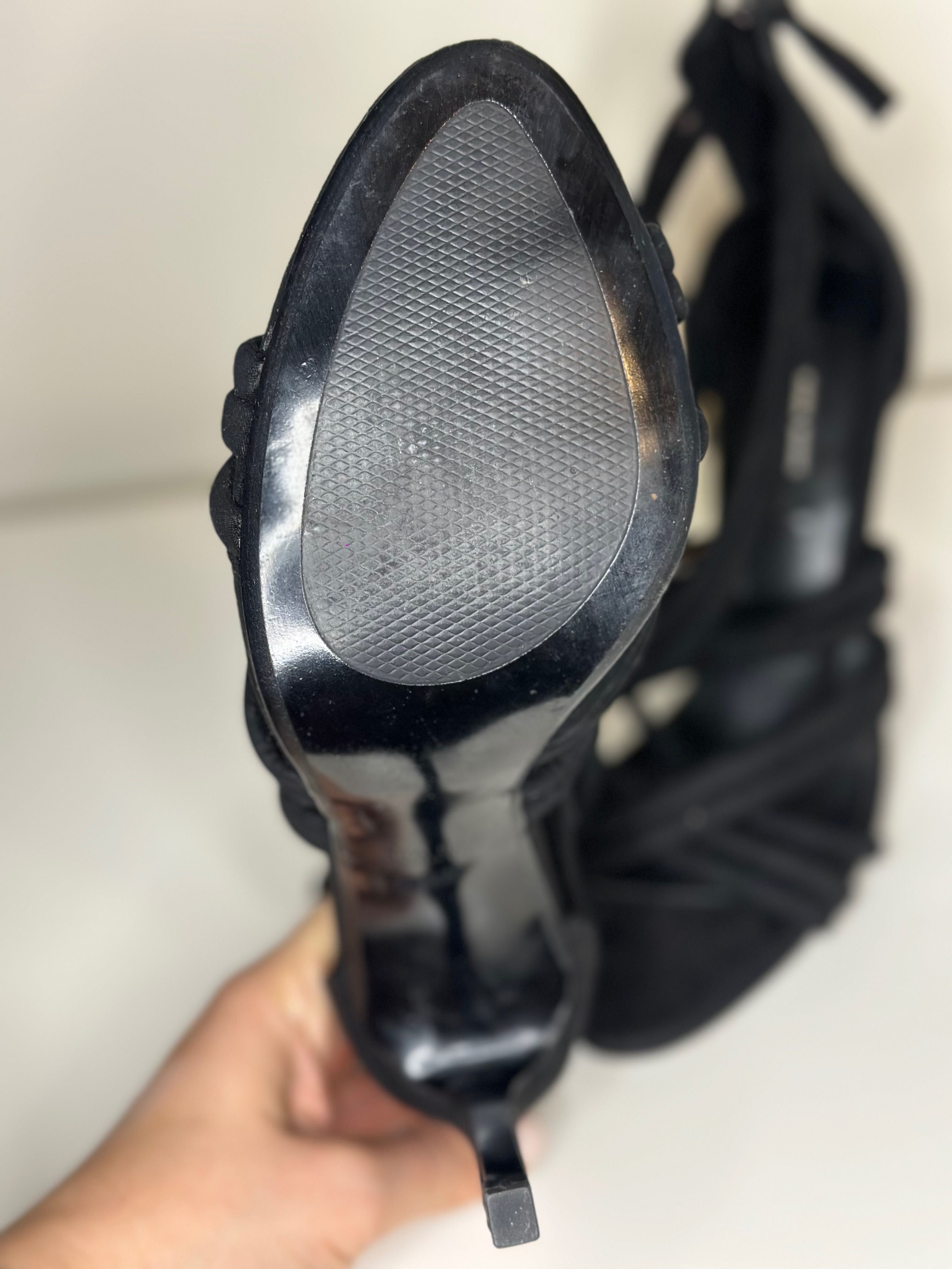 Zara Basic черни сандали с ток
