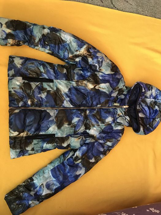 олекотено яке две лица двулицево вата пролет есен S/M пъстро индиго