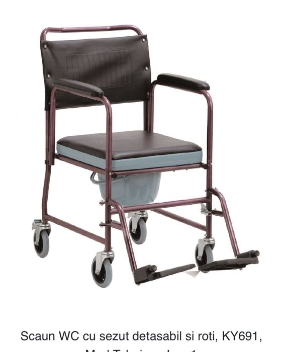 Scaun cu vas WC pe roti