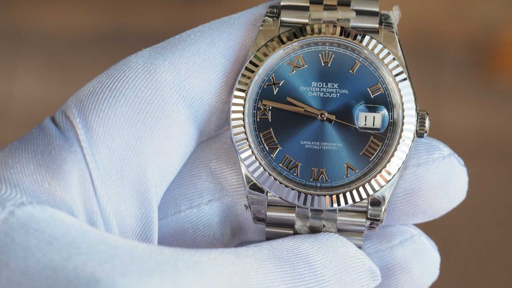 Rolex Datejust с оригинални части, blue roman dial