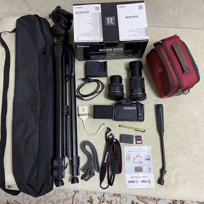 Canon r50,обьектив 18-44,55-210