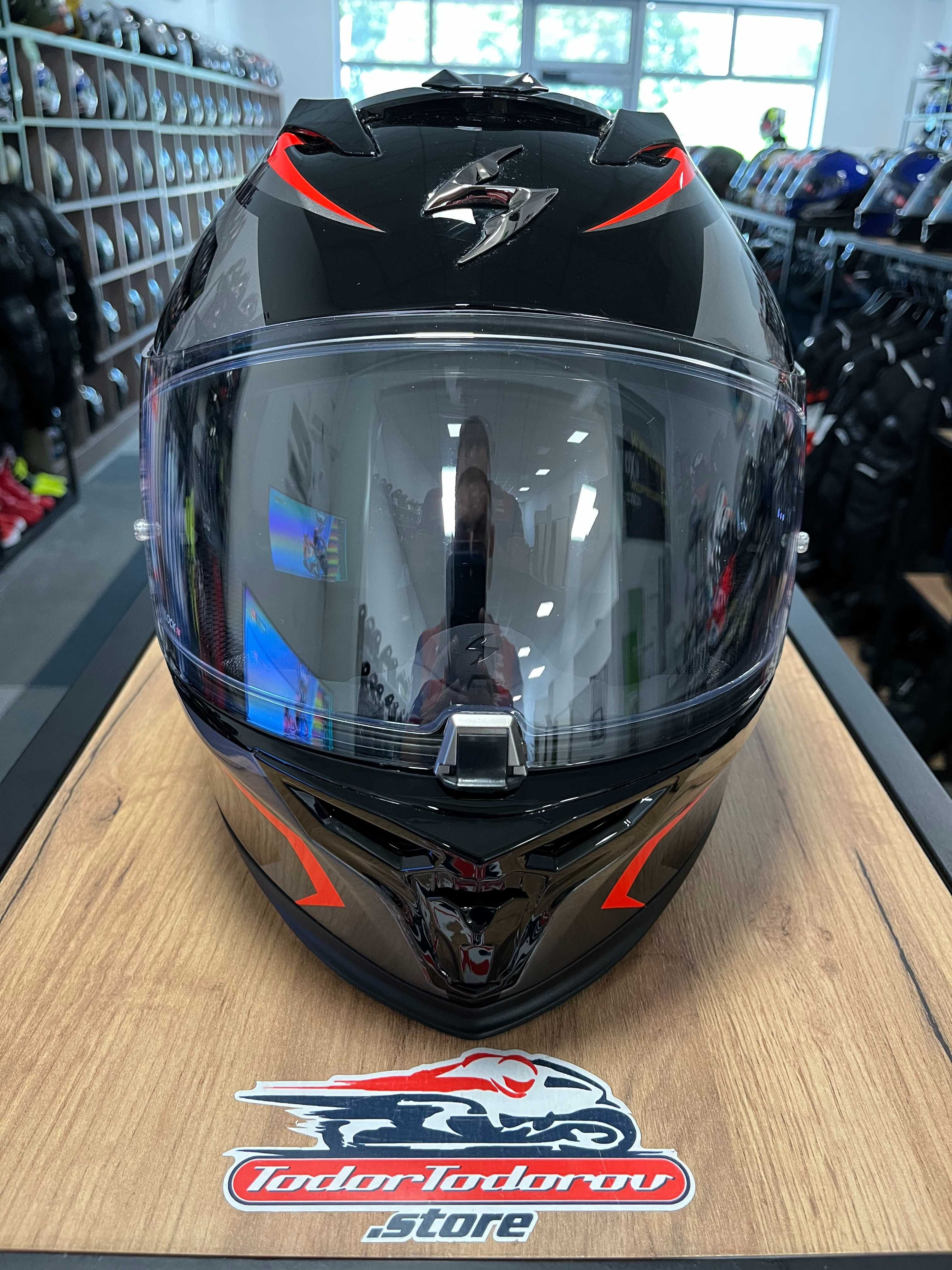 Мото Каска SCORPION EXO-520 EVO AIR TERRA BlacK/Red ,L 59-60 см.очила!