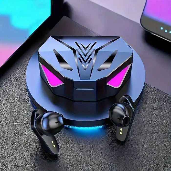 Casti Wireless Gaming/Muzica cu display baterie