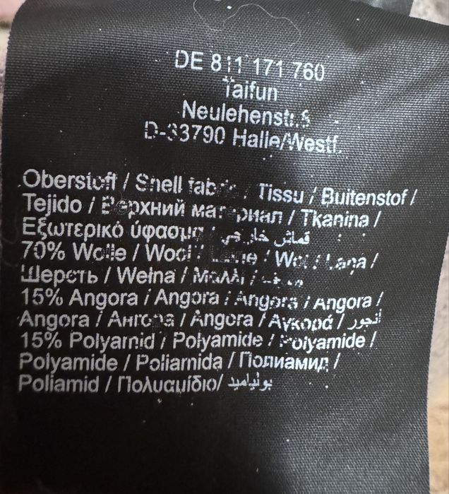 Vesta lana si angira Taifun, marime S