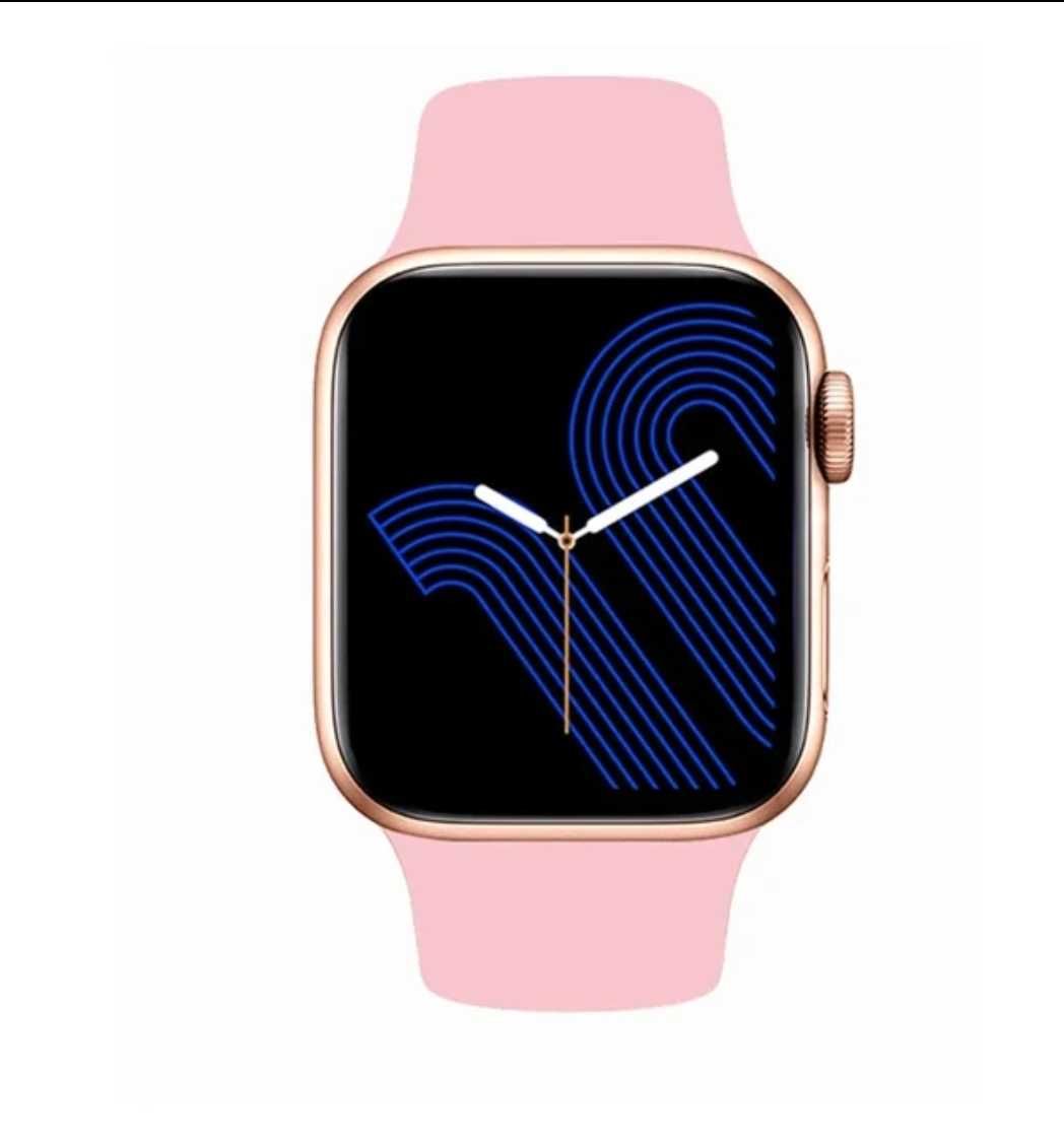 Smartwatch apel vocal. Tip Apple Watch. Cu microfon si difuzor. Roz.