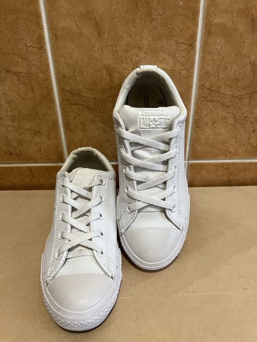 Converse albi Chuck Taylor All Star - Piele naturala