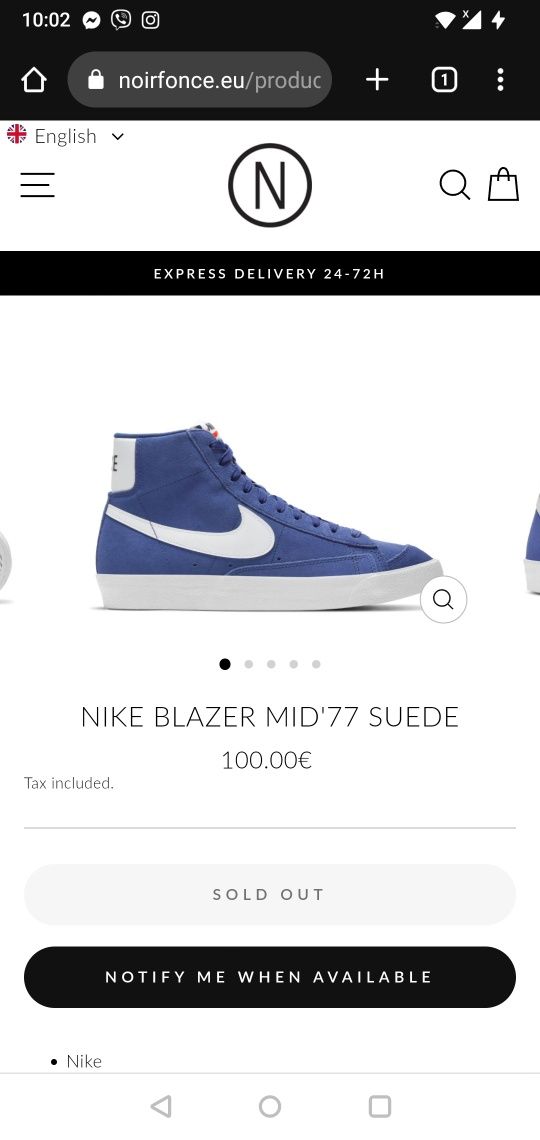 Nike Blazer Mid '77 Suede Deep Royal Blue