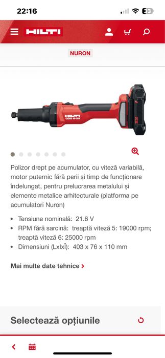 Polizor Drept  Hilti GDG 6-22 Nuron-Sigilat