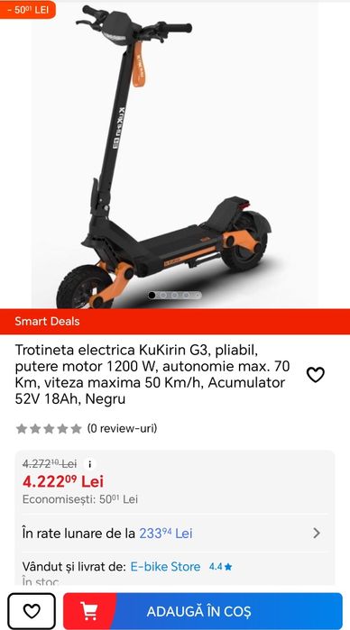 Trotineta Kukirin G3 noua ambalata urgent
