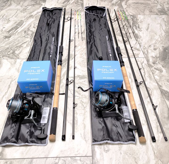 2 Lansete Feeder Robinhan HARRIER 3.90m 180gr + 2 Mulinete PROFL FP650