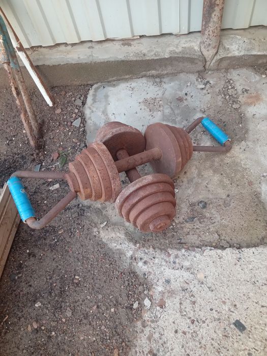 Гантели ударные самодельные 2×20кг