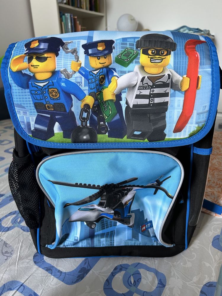 Ghiozdan școala Recruiter Lego Core Line, design City Police Chopper