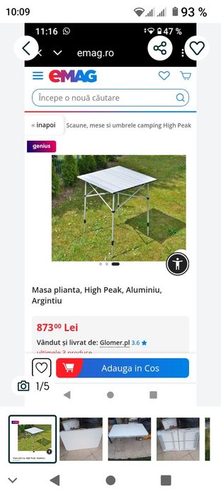 Vând masă camping