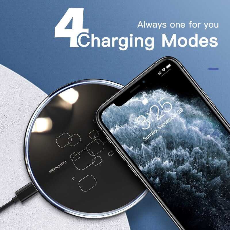 Incarcator wireless iPhone, Samsung, fast charge 15W, ultraslim, Qi