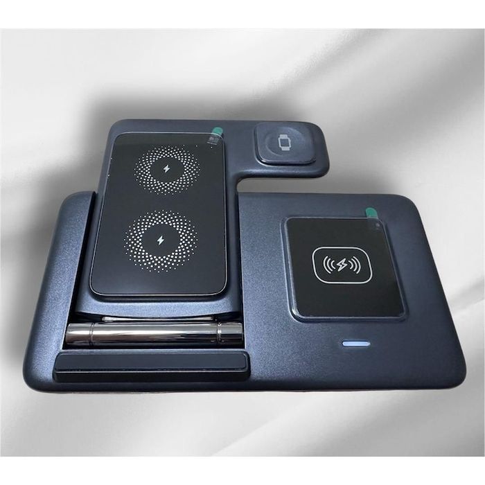 Statie de incarcare wireless 3 in 1, incarcare rapida, pliabila, negru