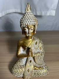 Statuetă tailandeză cu Buddha, Budha, Buda, vintage, auriu cu alb.