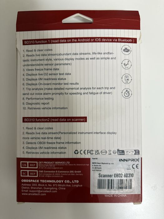 Tester auto Ancel BD310 OBD II