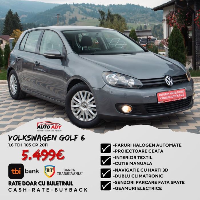 Volkswagen Golf 6, Anul 2011 Euro 5 1.6 Diesel RATE BT, TBI DISPONIBIL