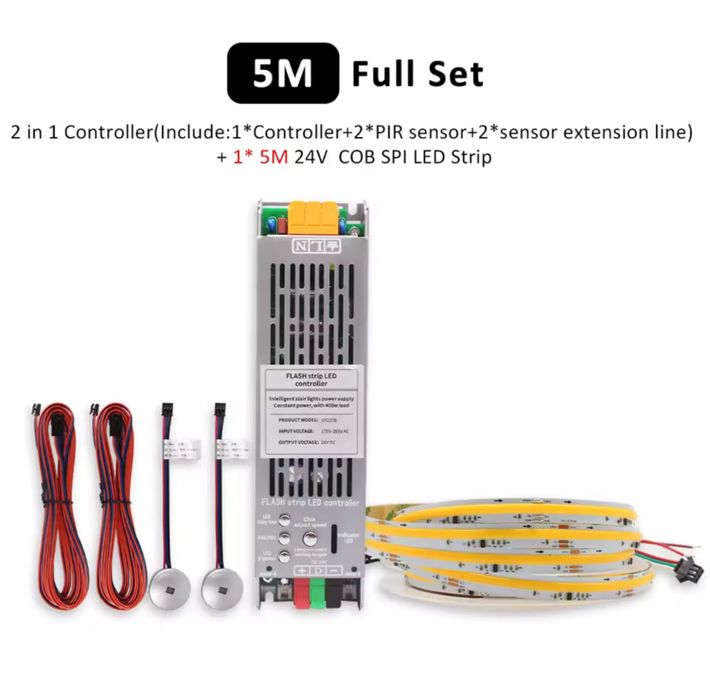 Kit/Controler iluminat banda led dinamica cu senzor