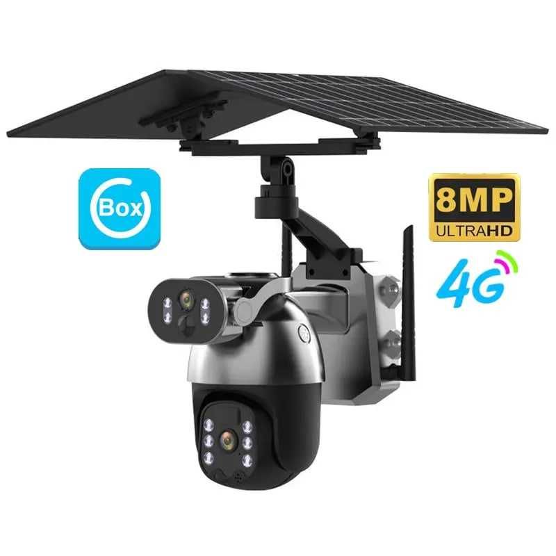 Camera de Supraveghere cu Panou Solar ,PTZ  4G,Q5M-G, cu Doua Lentile