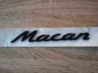 Черна емблема Порше Porsche Macan надпис