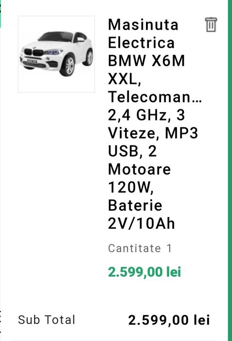 Vând mașinuța electrica BMW X6M