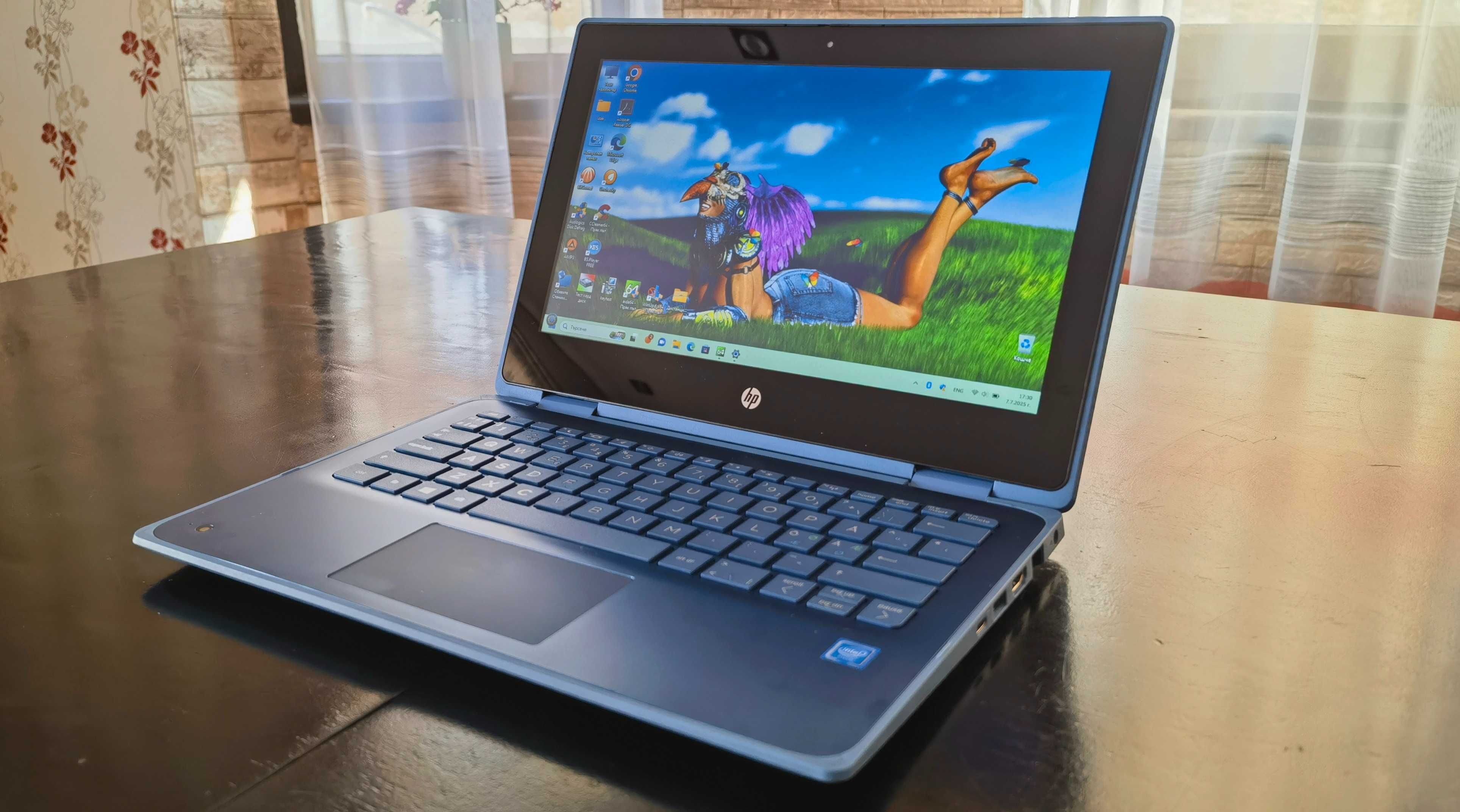 Гаранционен Touchscreen HP X360/IPS11.6сKам/4CoreUp2.4ghz/DDR4/SSD240g