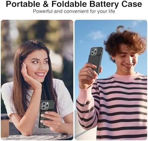 Нов 8000mAh Батерия кейс калъф със стойка за iPhone 14 Plus/13 Pro Max