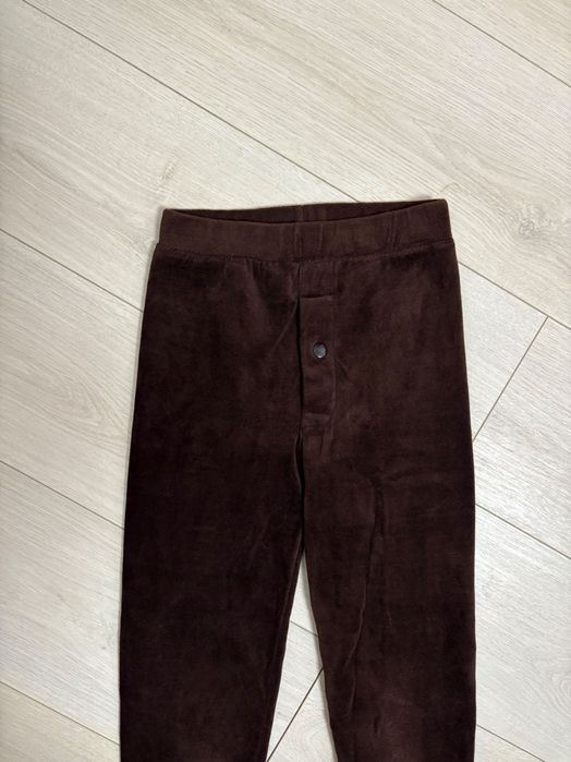 Colanti maro de catifea vătuiți