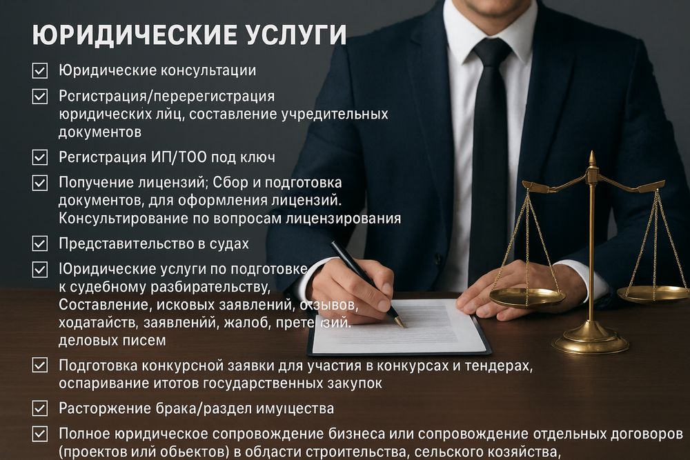 Получение лицензий, регистрация ИП/ТОО, расторжение брака и раздел
