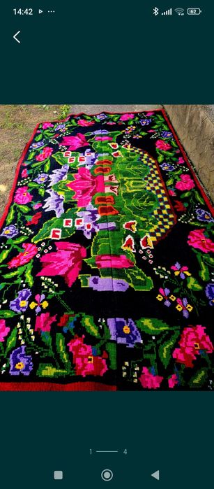 Covor/Lipideu țărănesc tradițional țesut manual din lână