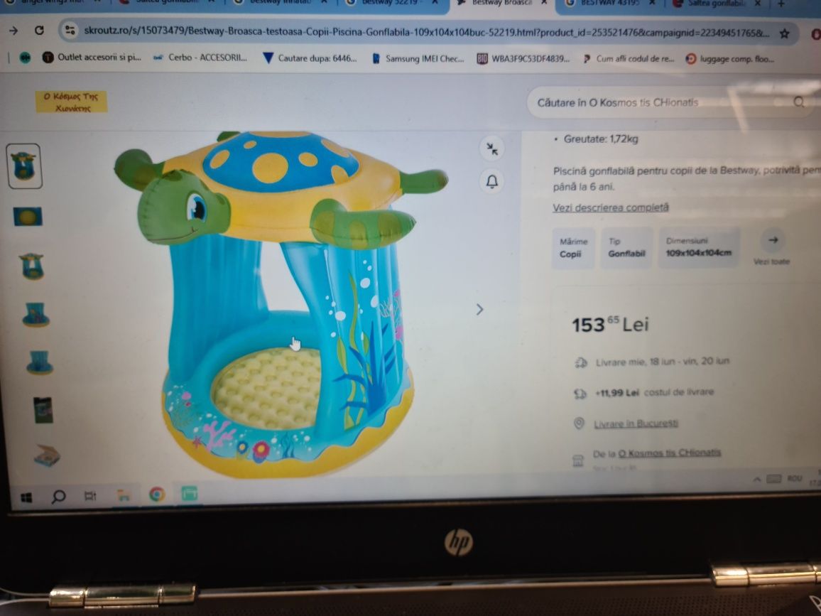 Vand piscina copii folosita fix de 2 ori, este ca noua.
