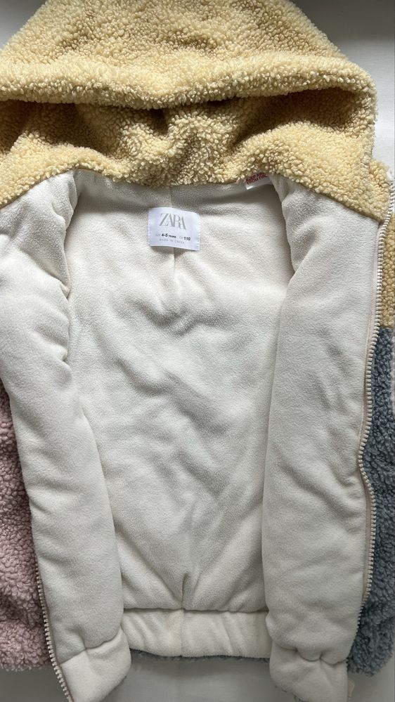 Детско зимно яке ZARA от мъхеста материя 4-5г