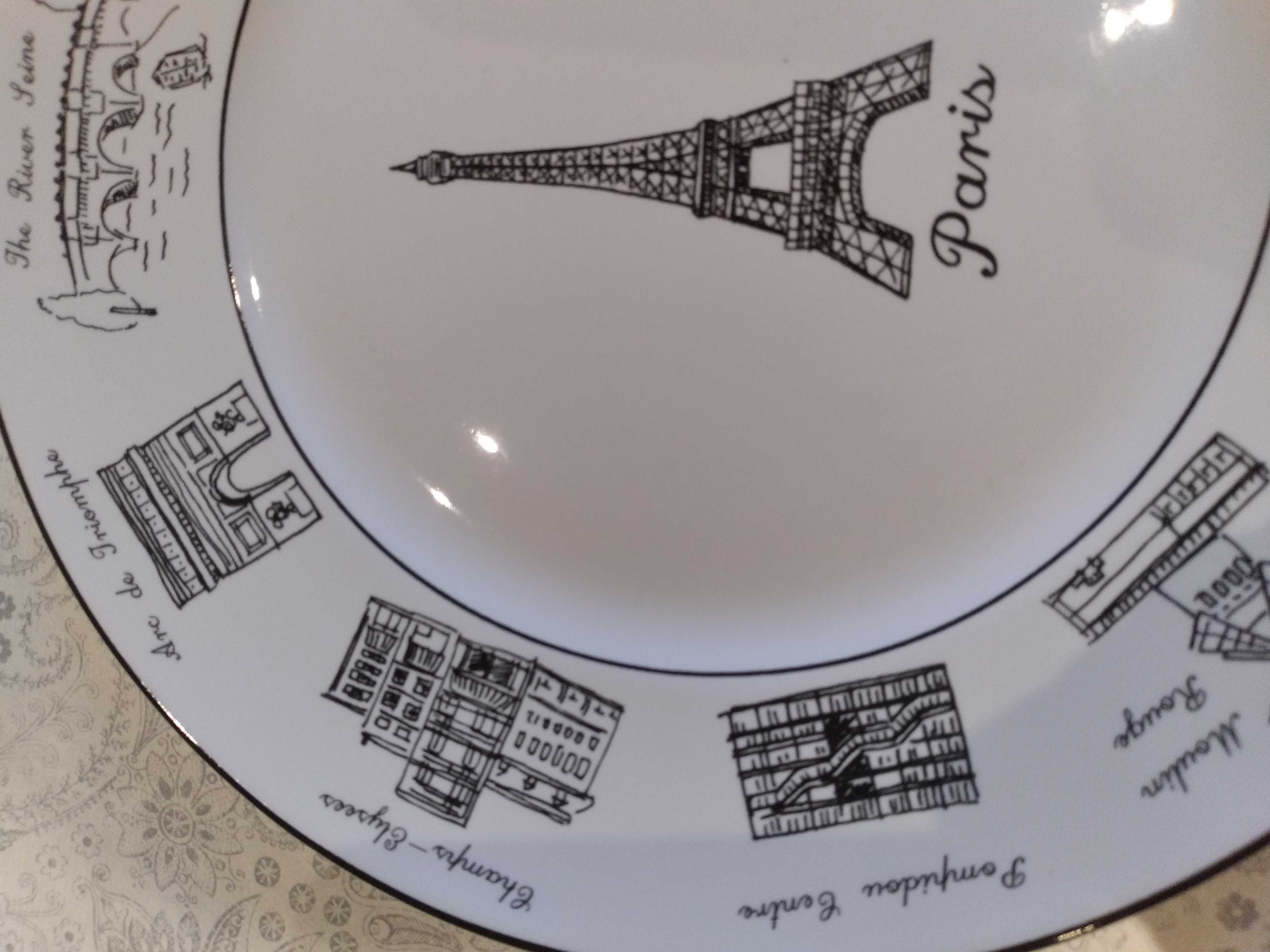 Порцеланова декоративна чиния 222 международни градски сцени в Париж