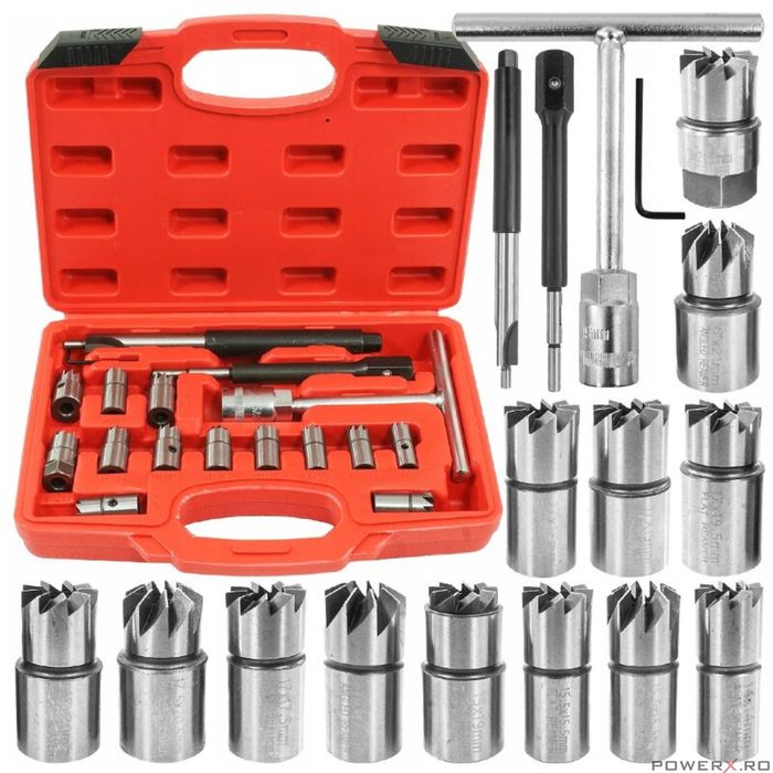 Trusa 17 freze pentru refacere scaun Injector, set universal pt