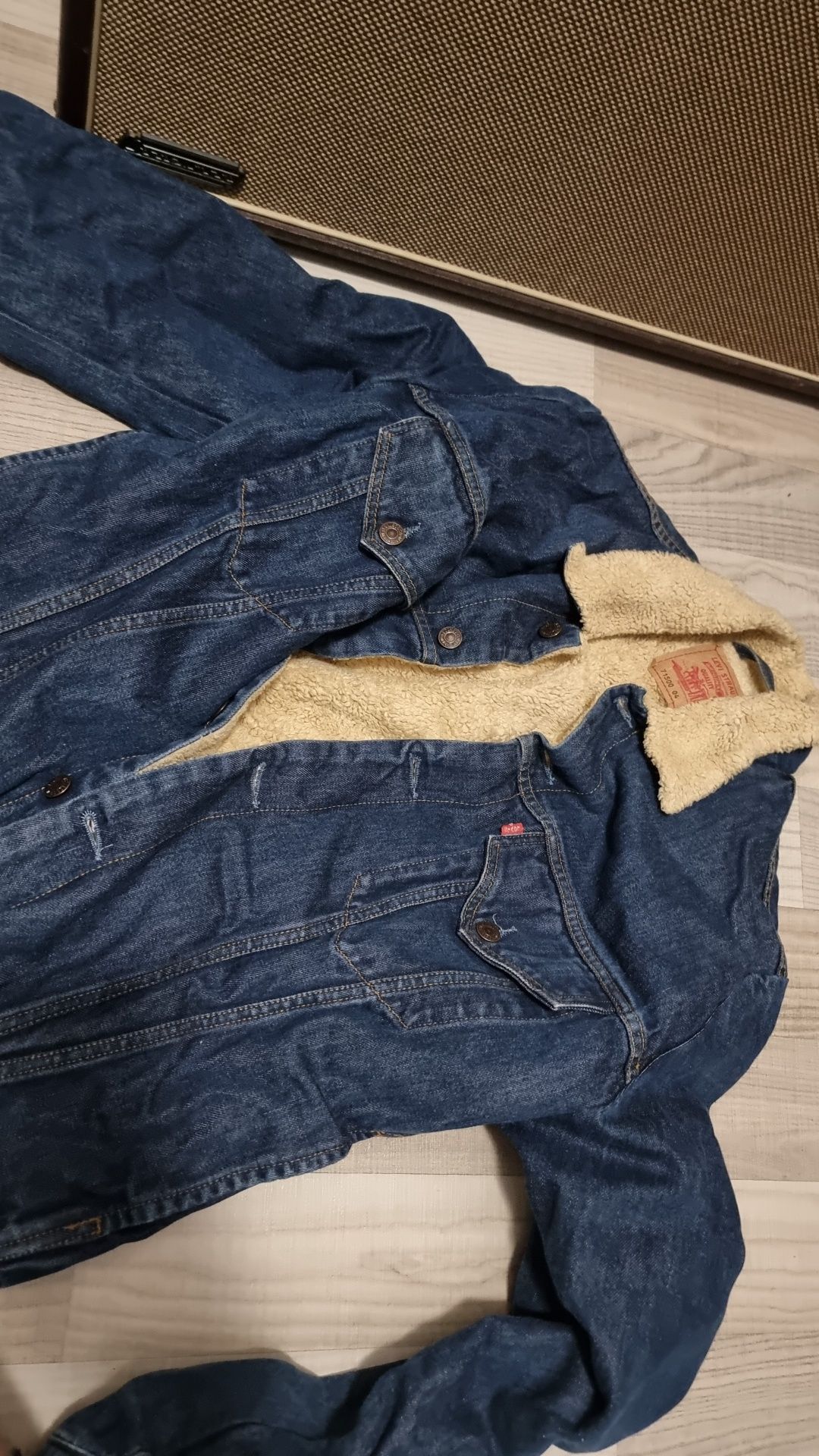 Geacă denim blugi LEVIs originală imblanită