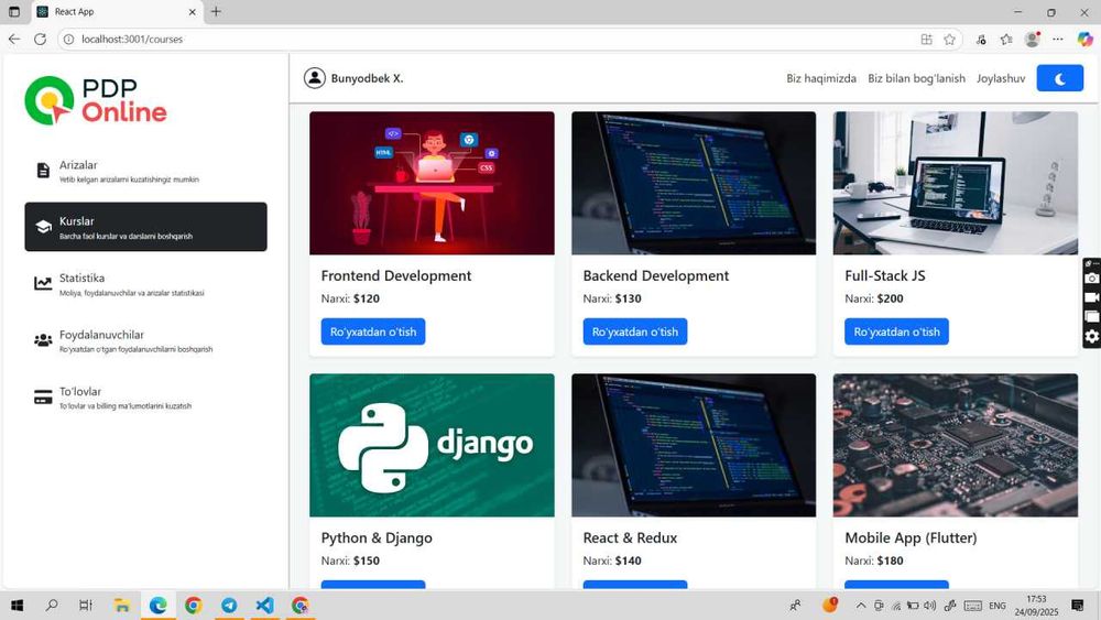 PROFESSIONAL VEB-SAYT YARATAMAN — 300 000 soʻmdan boshlab