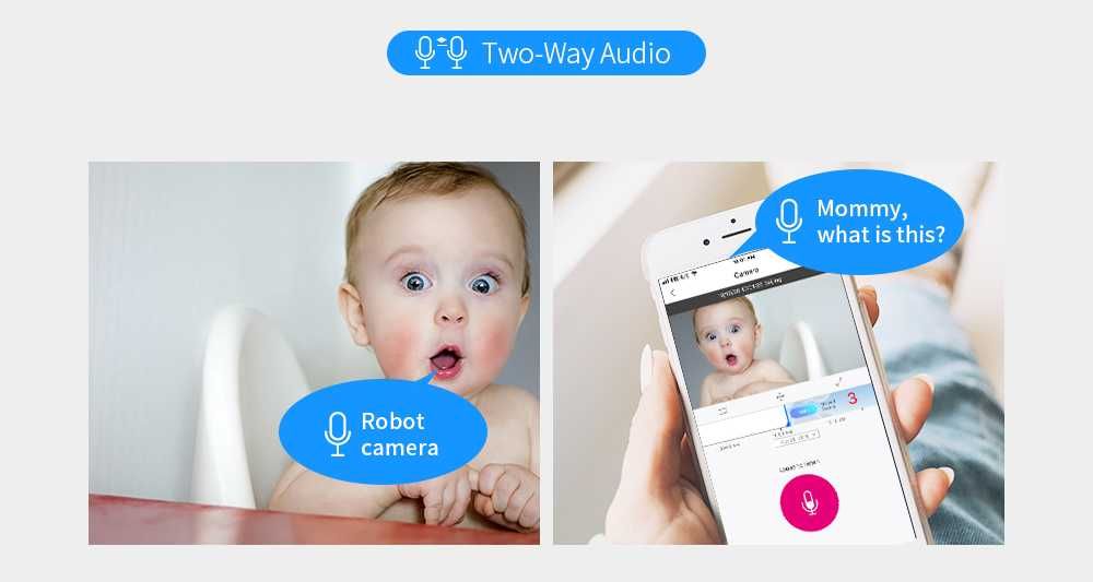 Camera IP Robot, monitorizare bebelus, copii, sunet, camera copil