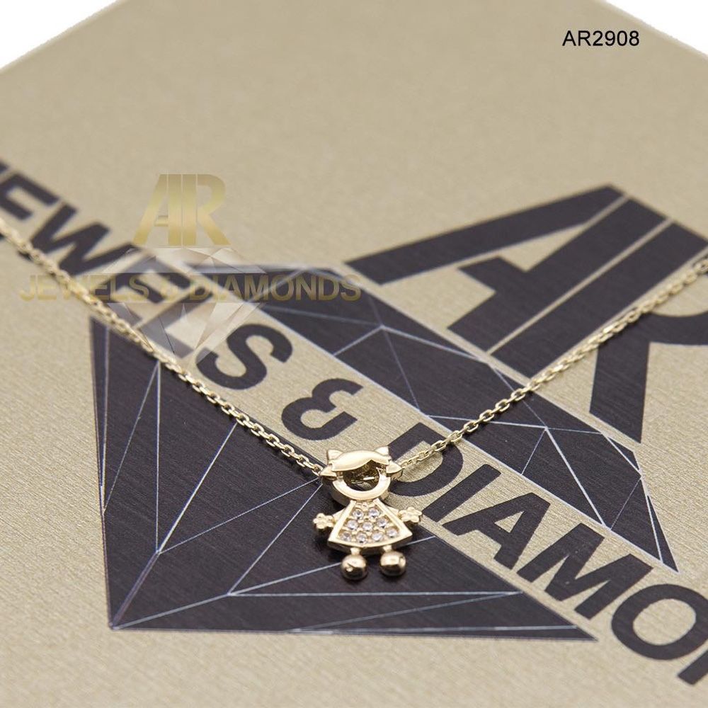 Lantisor Aur 14 K model pentru copii ARJEWELS(AR2908)