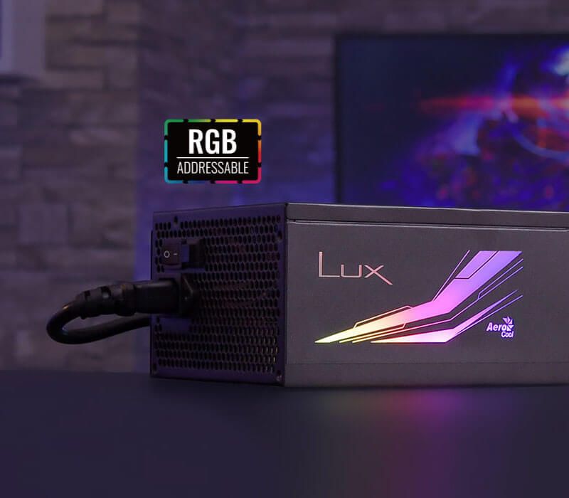 Захранване AeroCool PSU LUX RGB 650W ,RGB Addressable Bronze 88 % Ново