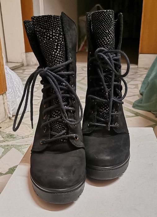 Дамски обувки от естествена кожа на ток, 37 номер