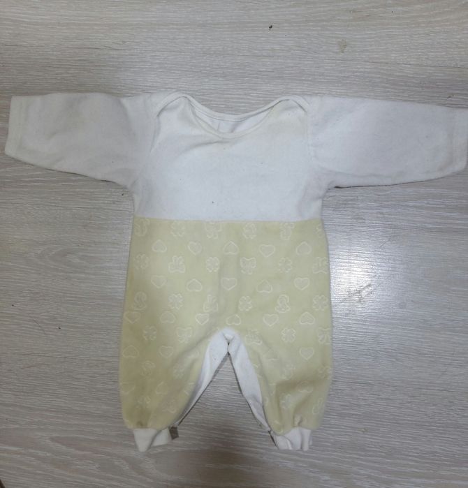 Бархатный комплект для новорождённых и слип