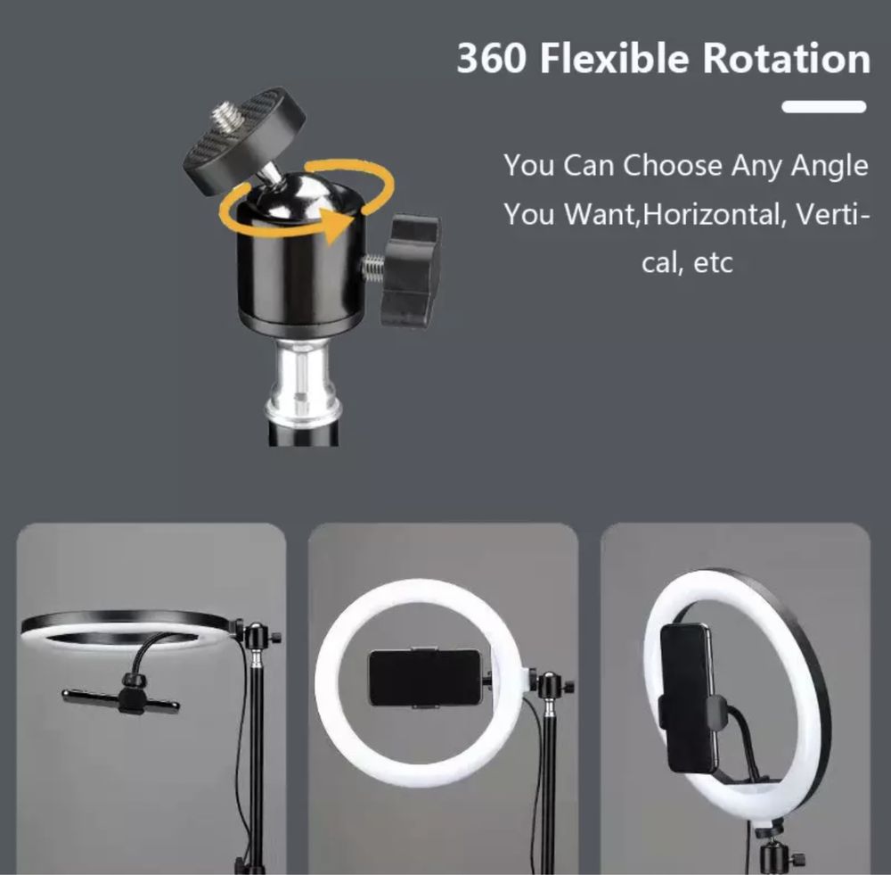 LED Selfie Ring Light With Tripod Phone Holder