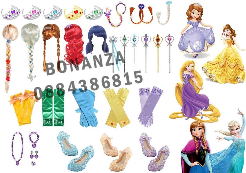 Рокли и Аксесоари на Елза и Ана, Бел, Рапунцел, София, Калинката