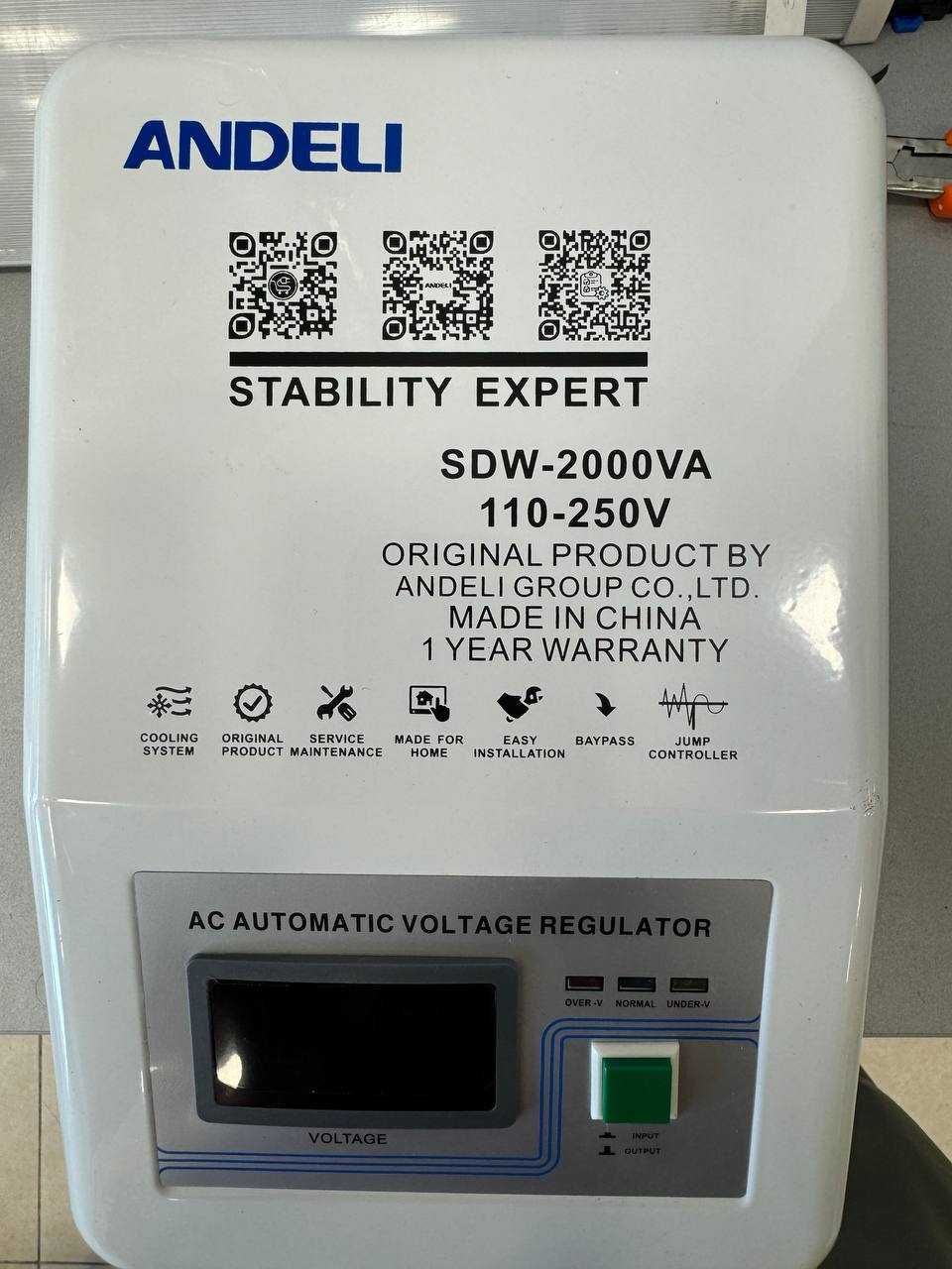 Продаю Стабилизатор напряжения АНДЕЛИ/ANDELI/Stabi с QR-код.SDW-2 Kva