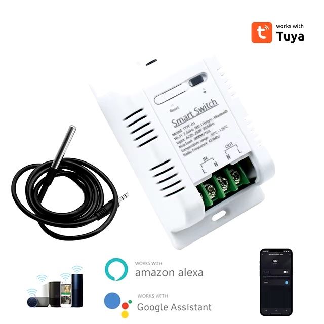 Умный термостат Tuya с Wi-Fi, 16 А, 3000 Вт / Smart Switch