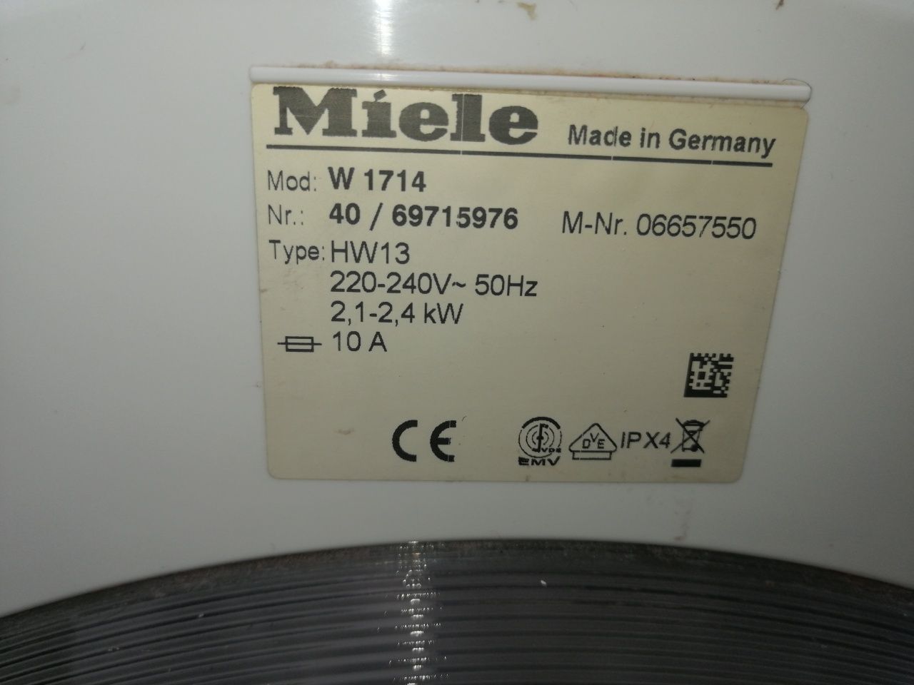 Автоматична пералня(за части) MIELE W1714 пчелна пита