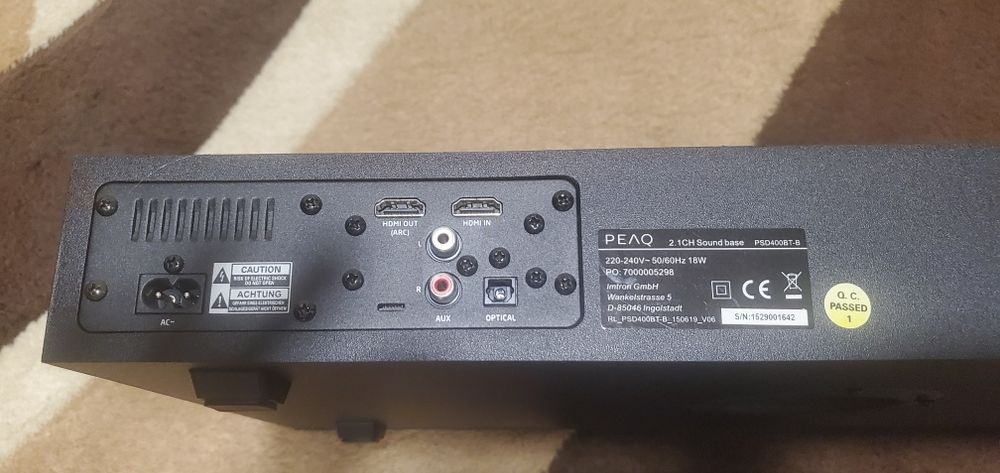 Soundbar 2.1 Peaq PSD400BT-B