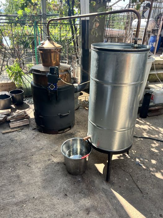Cazan tuica 100 L stabil, cu robinet de evacuare, amestecator
