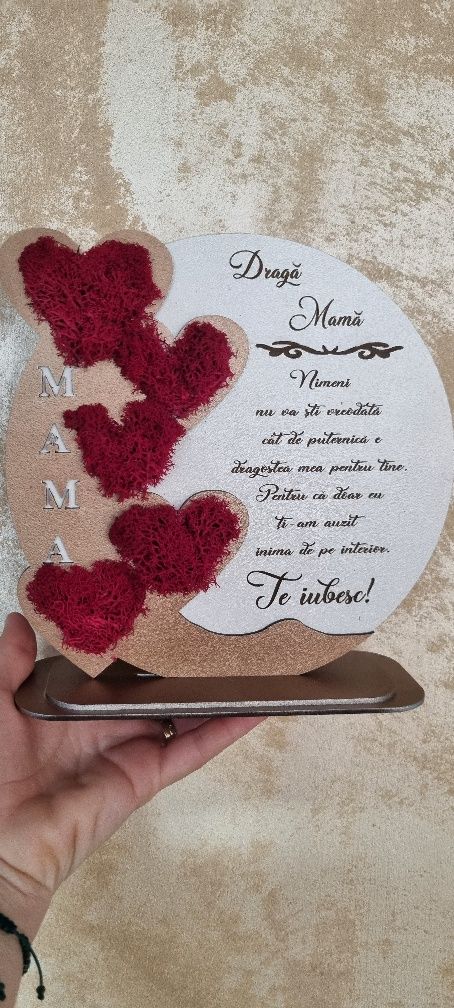Rama/ Cadou cu licheni naturali pentru mama